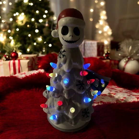 Nightmare Before Christmas Jack Skellington Light Up Ceramic Tree Disney NEW - Picture 2 of 8